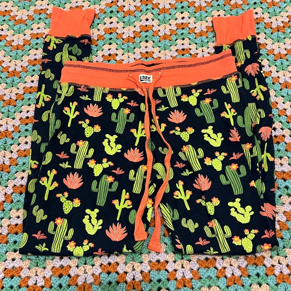 Lazy One Cactus Pajamas - Coral and Black - Picture 2 of 6